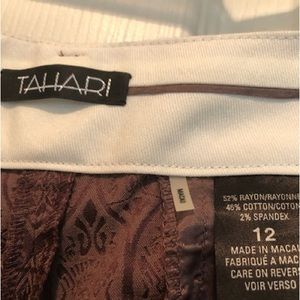 Brocade pants in raisin brown